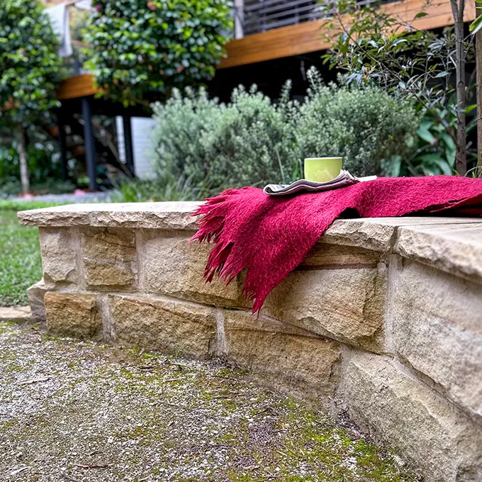 Firepit with built-in bench seating